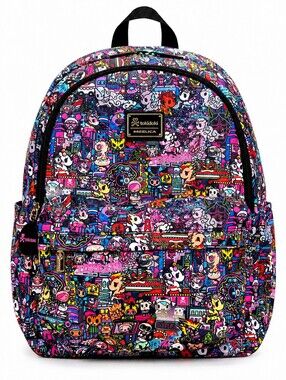 👩🏽‍🎤 TOKIDOKI Mesuca Large Neon City Print BACKPACK NWT UNICORNI BAG